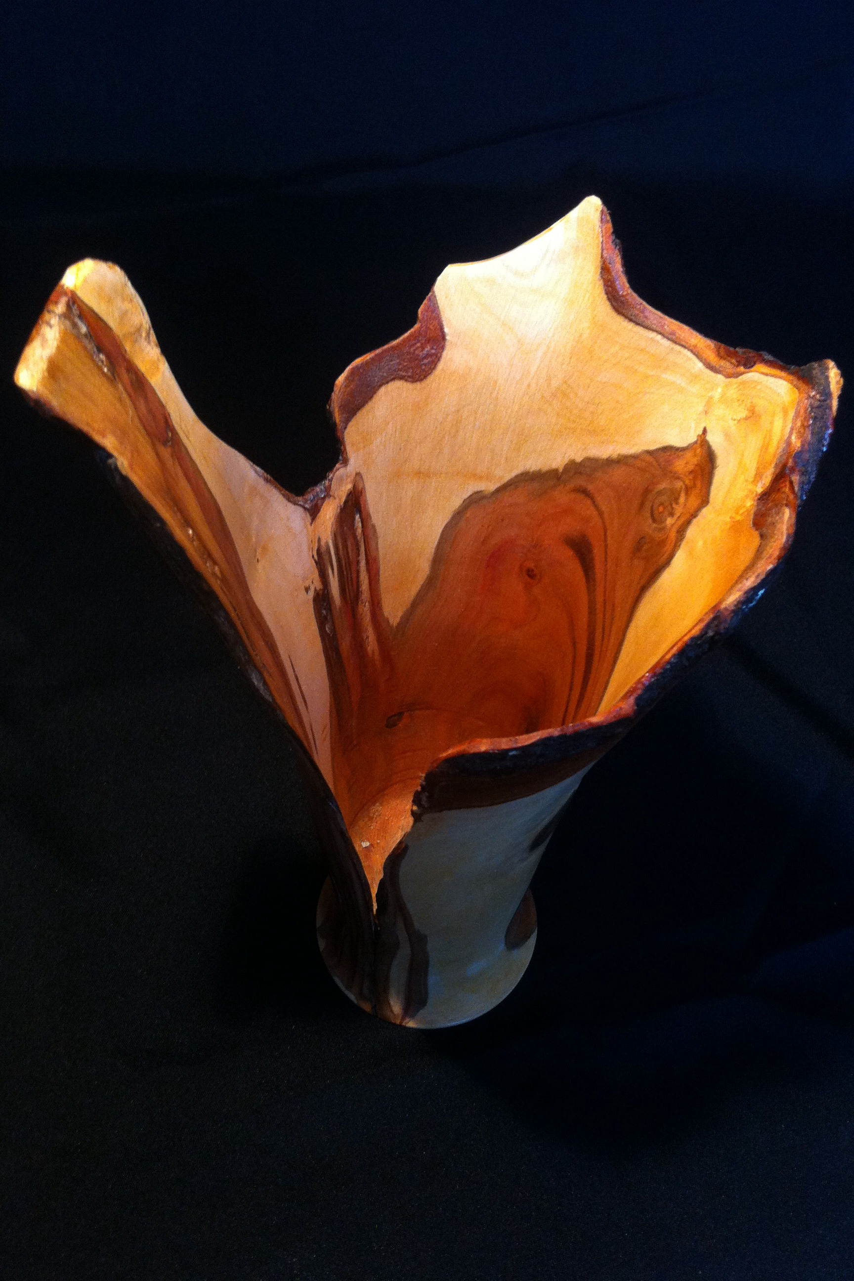 Vase en bois de prunier
